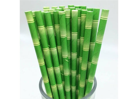 Popotes de papel bambu verdes